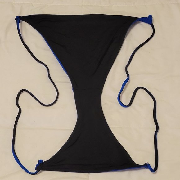 ❣️HP❣️Reversible black & blue tie string bikini bottoms. mix & match Sz:M - Picture 4 of 4